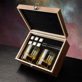 高级感无铅K9水晶杯洋酒杯威士忌酒杯江户切子高档玻璃杯子送礼