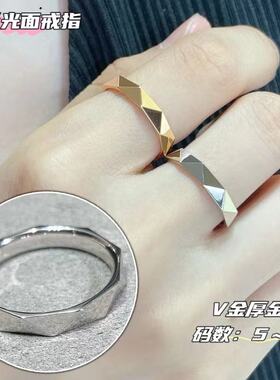 光面三角高级情侣对戒满钻小众