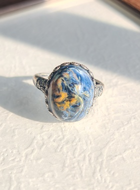 纯银戒指镶嵌天然水晶彼得石大自然产物之美默认微瑕完美主义慎拍