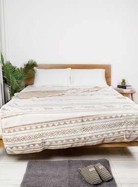 日本外贸原单暖感被套单件150x210自发热法兰绒被罩加绒单人宿舍