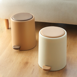 带盖垃圾桶2025新款家用客厅高颜值ins风卧室翻盖脚踩式轻奢高档