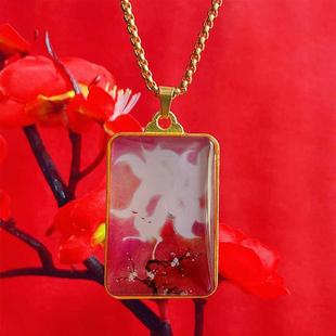 平安小狐狸男女吊坠民族风毛衣链上古九狐双面挂件白狐红灵狐项链