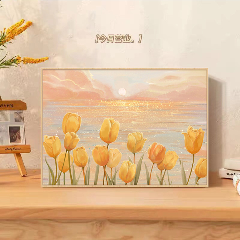 郁金香钻石画2025新款满钻客厅小件卧室贴钻十字绣简约现代北欧5d