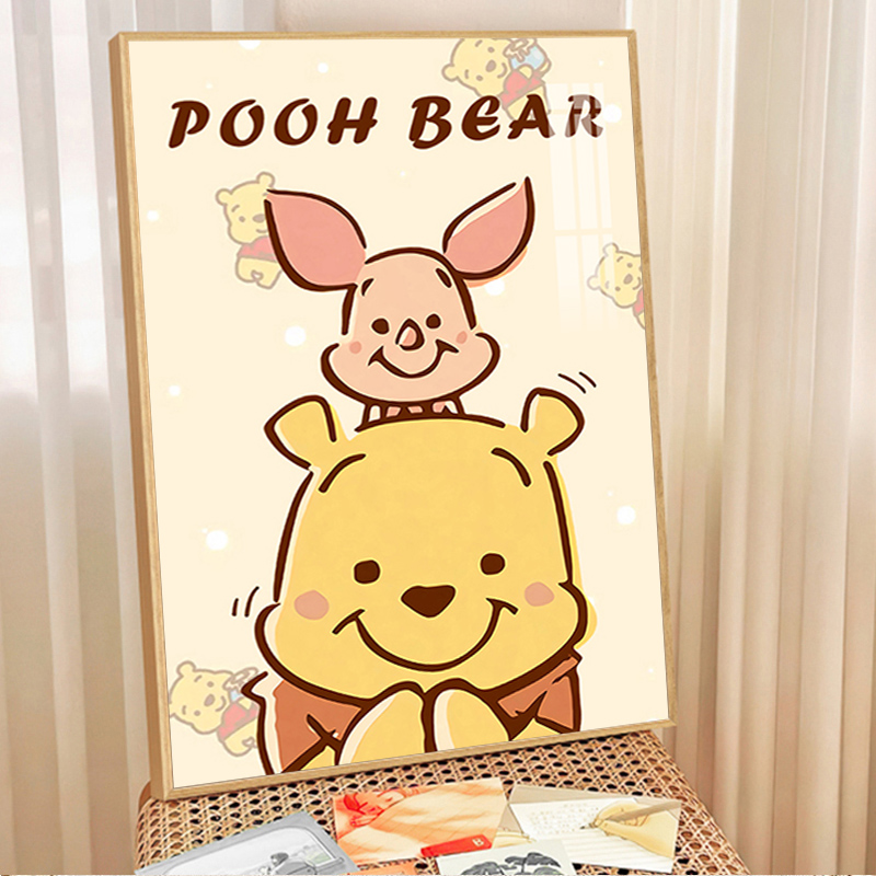 小熊维尼钻石画满钻十字绣2025新款小件卧室手工贴钻钻石绣带框5d