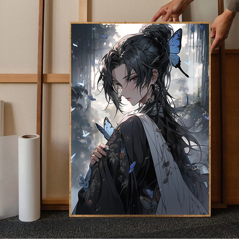 山海经系列十字绣南海蝴蝶小件手工点贴钻石画2025新款满钻带框5d