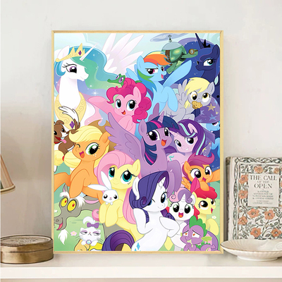 数字油画diy填充小马宝莉全家福