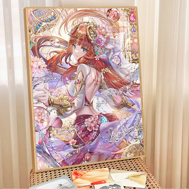 高难度原神人物钻石画2023新款卡通动漫儿童手工点贴画十字绣带框