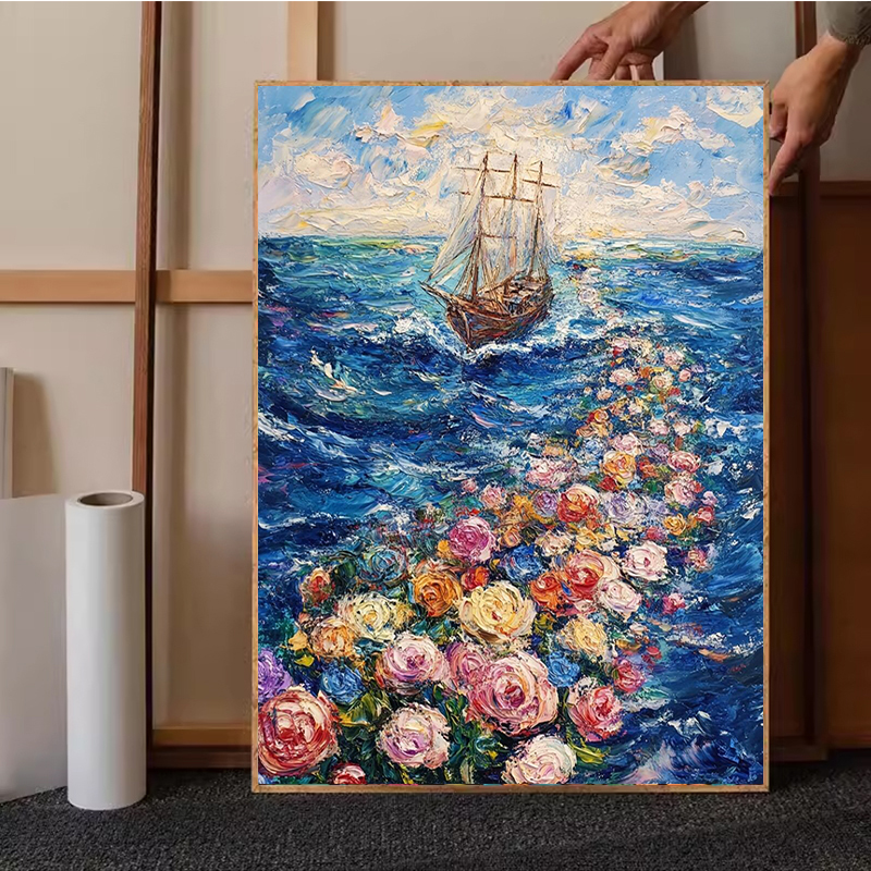 花海风景diy数字油画儿童手绘填充丙烯画客厅装饰画摆件无聊解闷图片