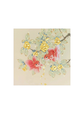 桂花金鱼钻石画满钻新款客厅