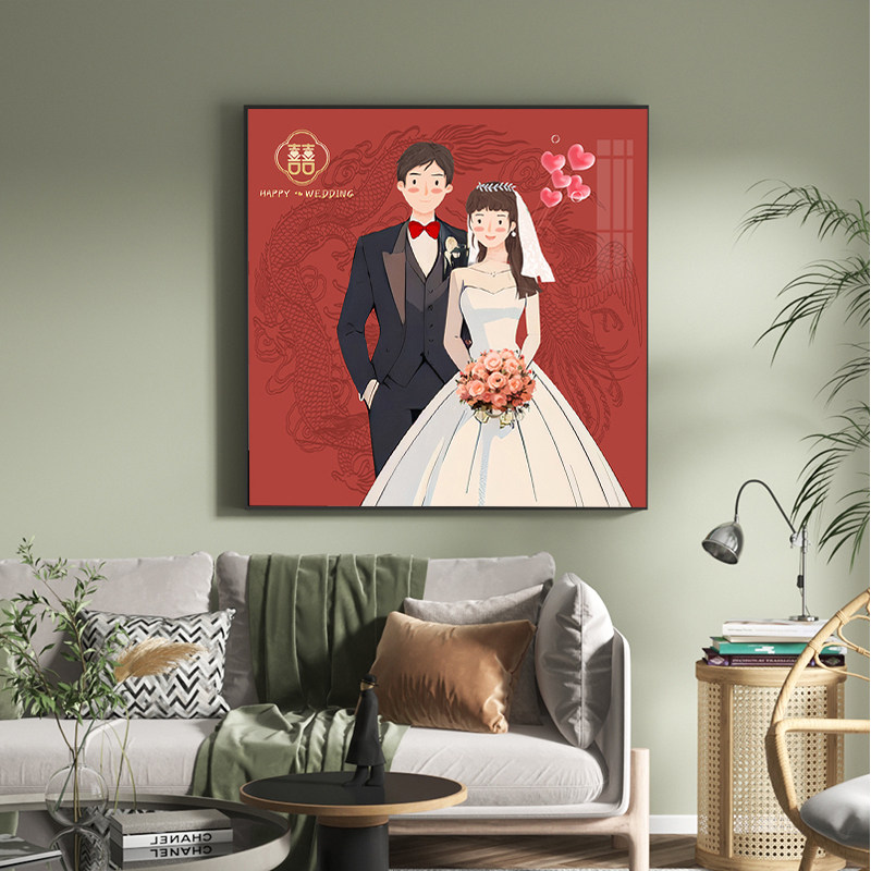 新婚礼物钻石画2025新款客厅卧室结婚喜庆装饰画手工点贴十字绣5d