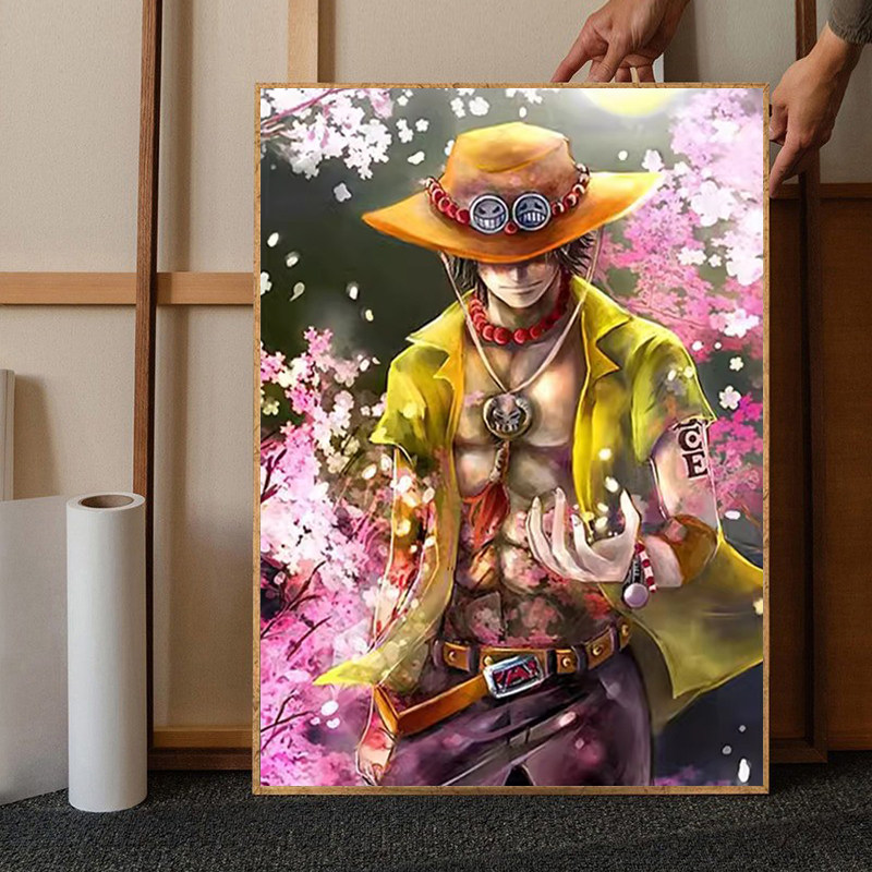 艾斯钻石画新款动漫海贼王人物卧室卡通男生小幅贴钻十字绣满钻