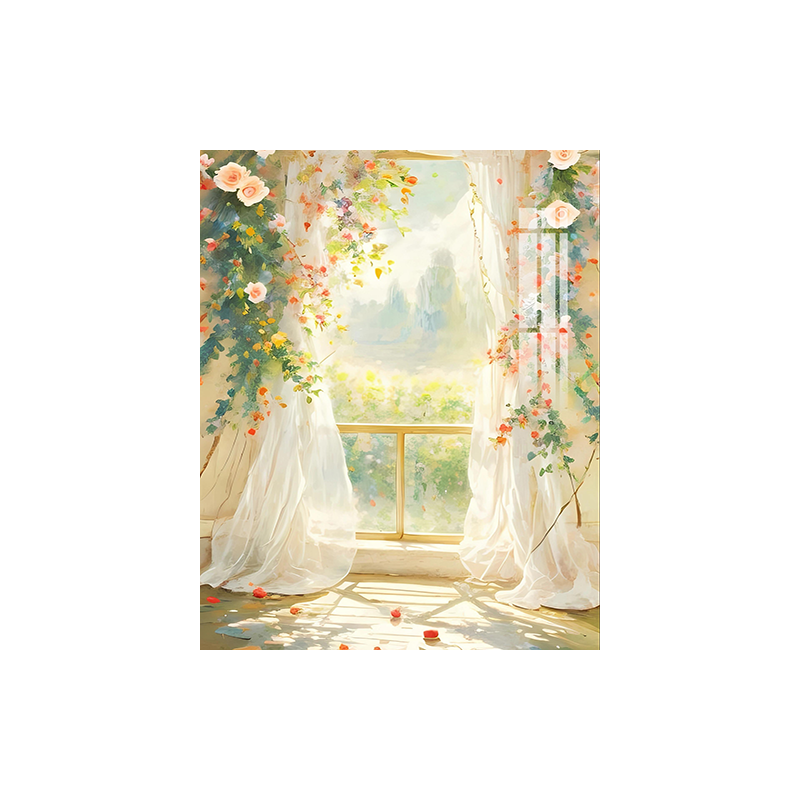 治愈系阳光下的窗台钻石画满钻
