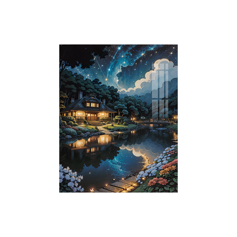 高难度森林里的小树屋钻石画新款