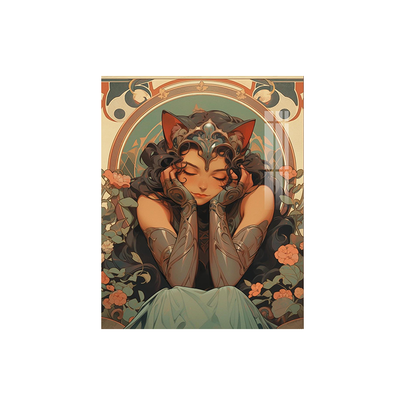 复古艺术猫女钻石画新款小件客厅