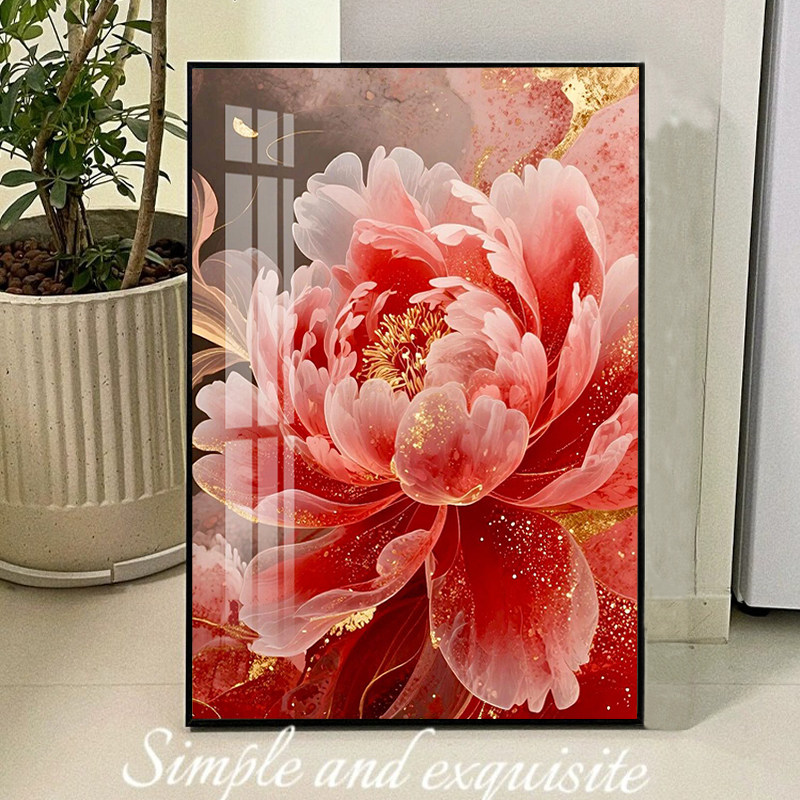 赤色牡丹钻石画2025年新款百年好合高级感过年送礼5d满钻十字绣