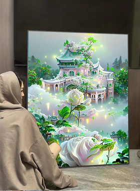 钻石画2025新款儿童diy客厅卧室绿色梦幻城堡满钻手工贴钻十字绣