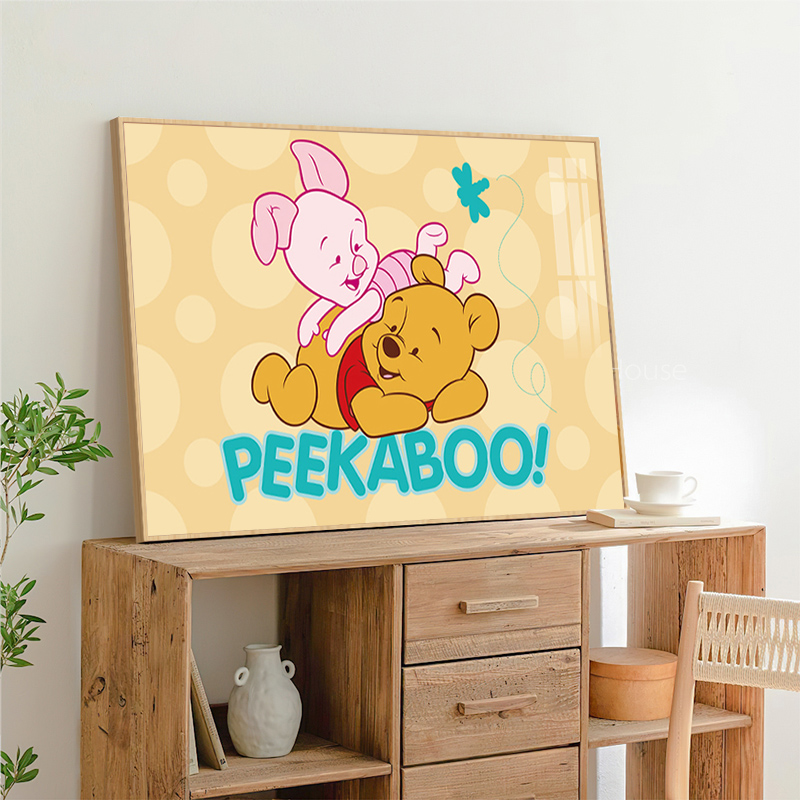 小熊维尼和小猪皮杰钻石画满钻2025新款卡通动漫手工点贴画十字绣