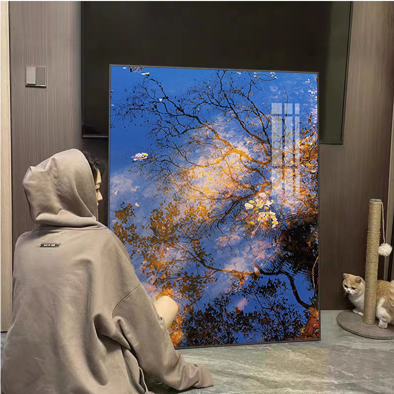 高级治愈系水里的光影钻石画2024新款客厅十字绣手工点贴砖装饰画