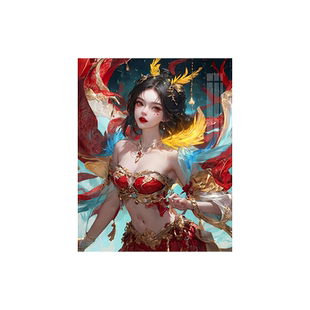 百鸟之王钻石画2025新款凤凰女神简约现代手工点贴十字绣水钻带框