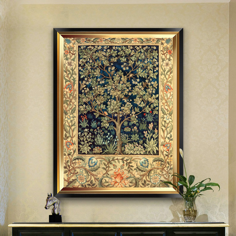 钻石画十字绣2025新款线绣客厅小件玄关过道自己绣手工绣发财树