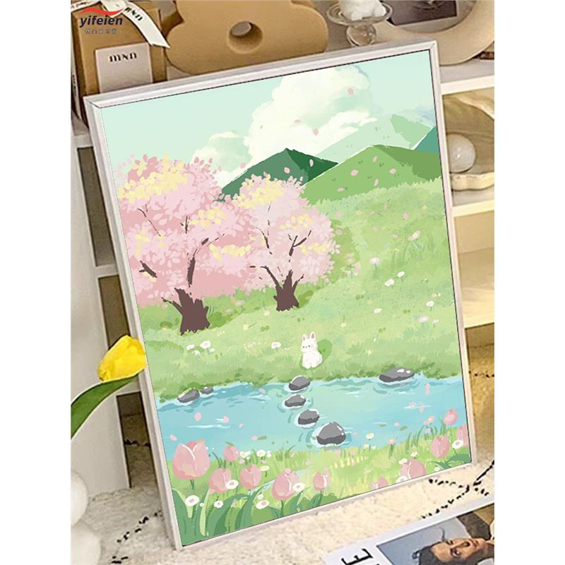 四季风景数字油画diy填充