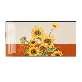 2025新款钻石画北欧餐厅向日葵满钻客厅装饰挂画现代简约组合横版