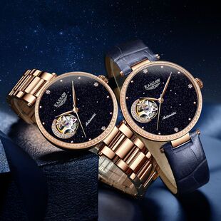 满天星真钻手表女表潮流防水全自动机械表星空女士手表镂空时尚
