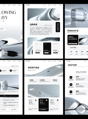 A4竖版高级感银灰色金属质感产品发布科技融资AI行业报告ppt模板