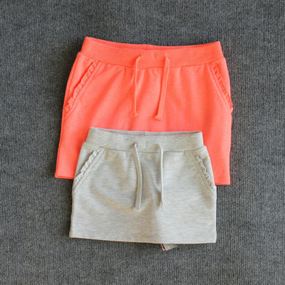 【6M-14Y】丹麦单女童毛圈松紧腰可调节夏季半身裙短裙