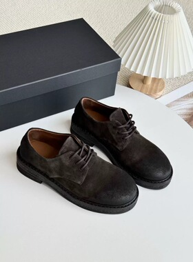 莞产 意大利手工复古做旧厚底英伦风系带小皮鞋舒适单鞋女
