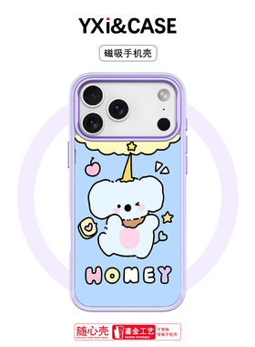HOMEY考拉适用苹果17手机壳新款Air高级感iphone16pro可换背板15promax磁吸手机壳防摔亚克力保护套卡通可爱