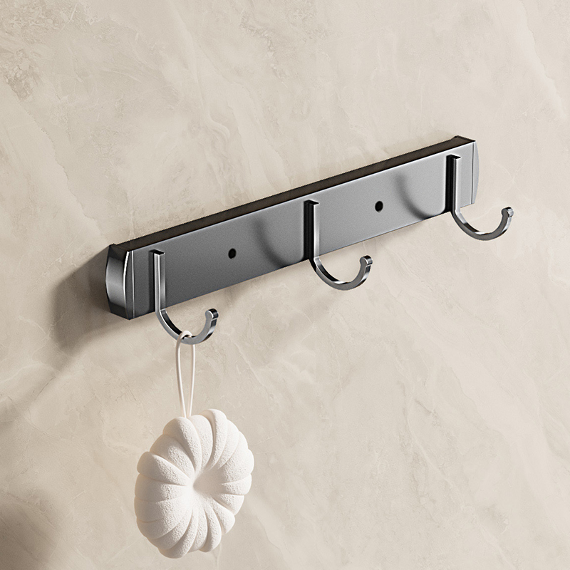 【品牌秒杀】四季沐歌挂钩免打孔浴室置物架门挂衣架收纳架衣帽钩