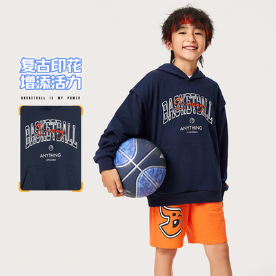 李宁童装卫衣连帽套头