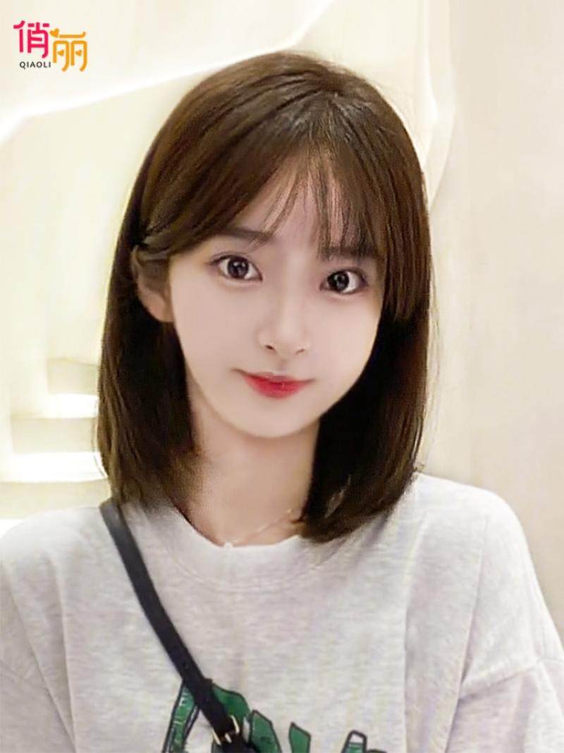 水母头假发2021年流行仿高端适合圆脸爆款女带爱可颜真全人中长款