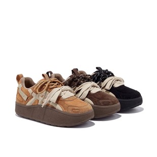 德训阿甘鞋 厚底4cm 百搭时尚 2025冬新款 真皮加绒厚底休闲女鞋