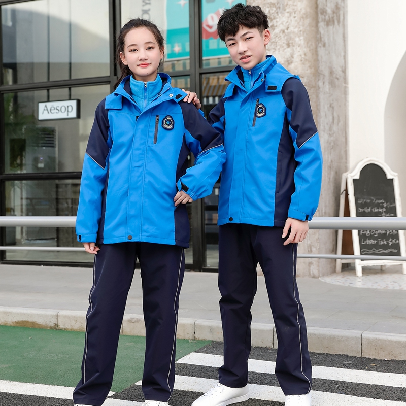 中学生校服冬季冲锋衣三合一小学生秋冬班服幼儿园园