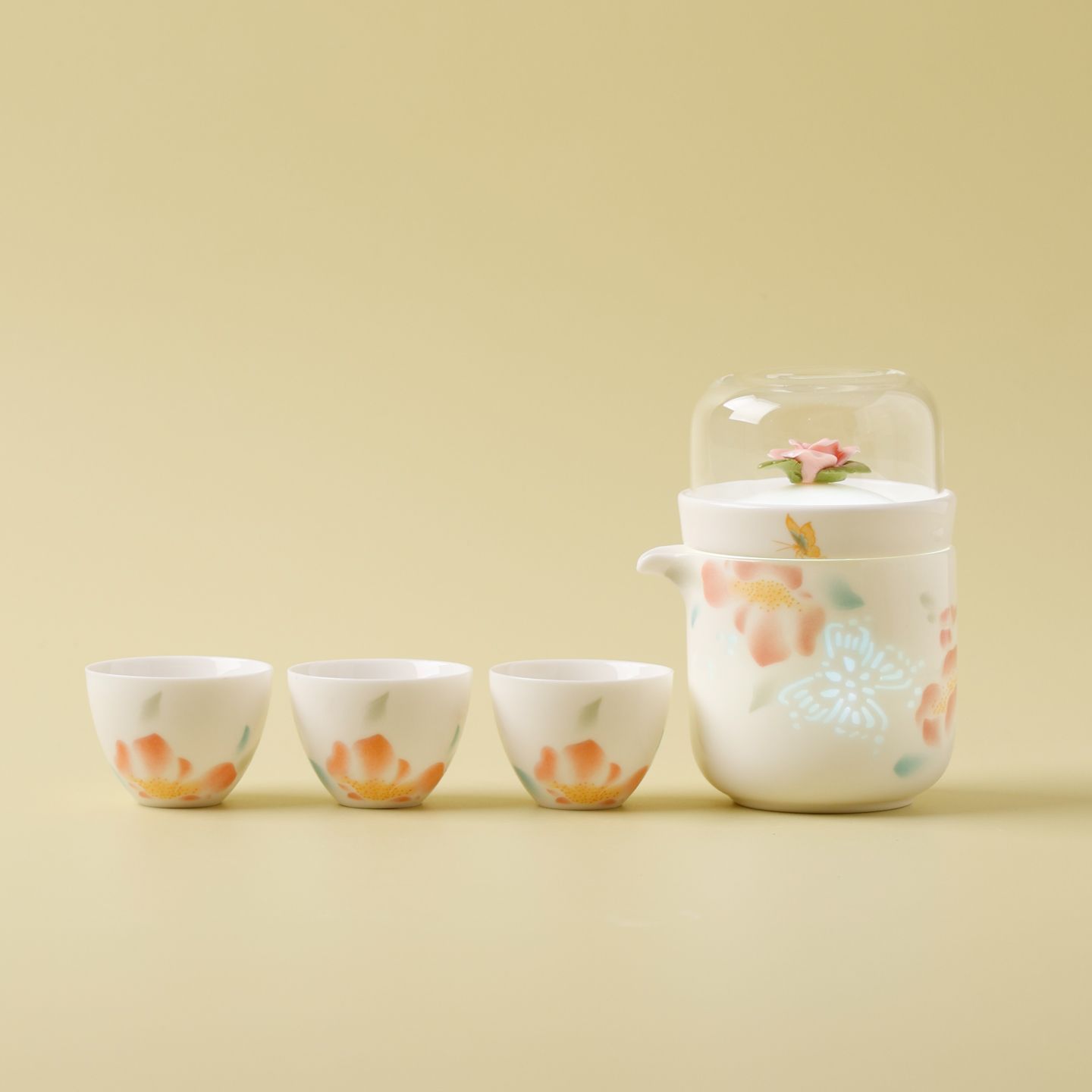 小款蓝蝶快客旅行礼盒便携式茶具茶具套装