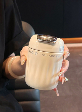 简约保温杯学生上学专用高颜值茶水分离泡茶杯小巧便携迷你咖啡杯