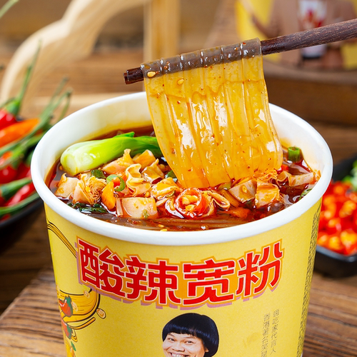 嗨吃家酸辣宽粉6桶整箱免煮冲泡