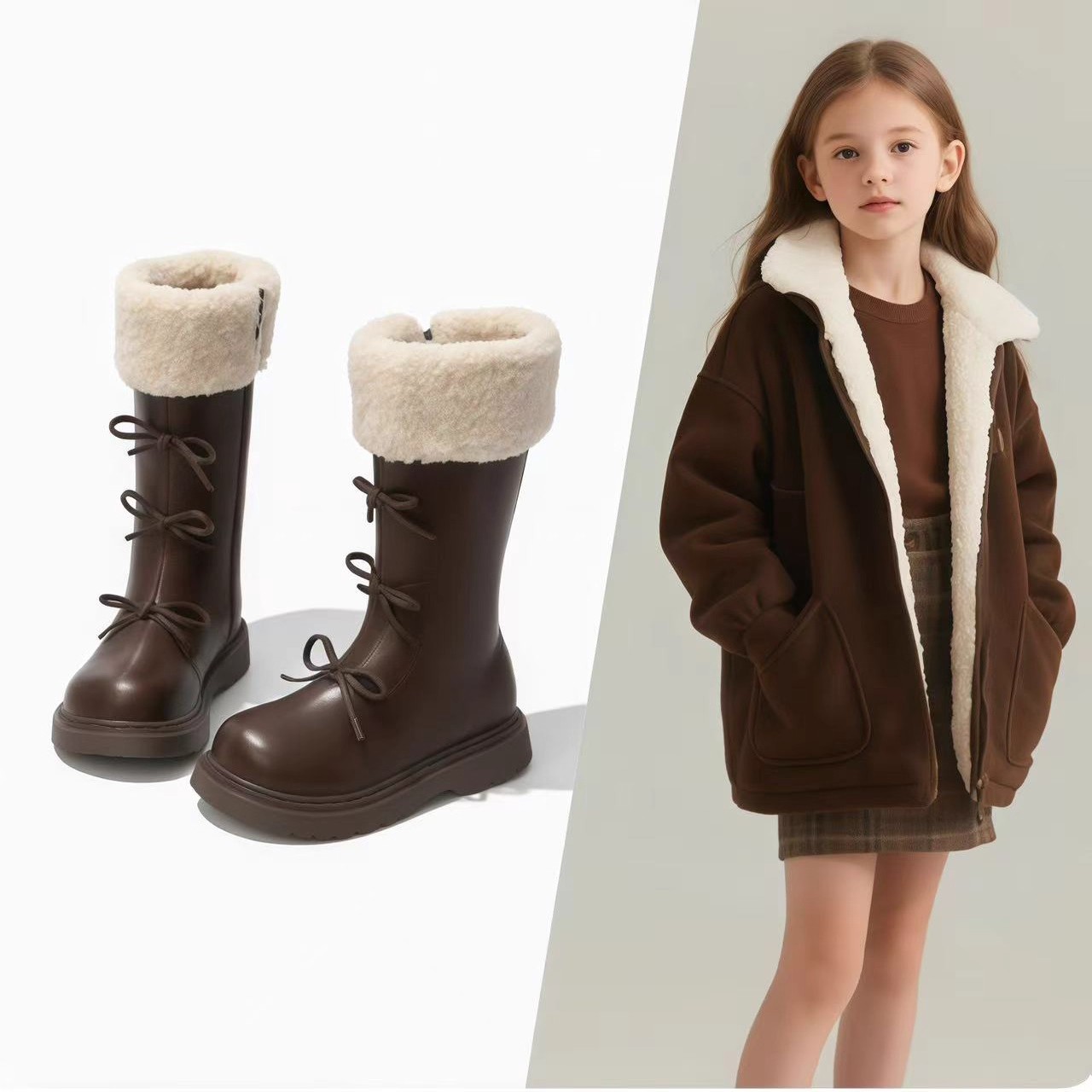 女童靴子儿童长筒长靴2025