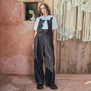 两三事梵高文艺砥砺前行春动物刺绣牛仔背带裤