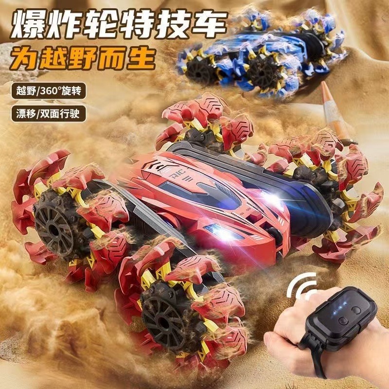 跨境越野爆炸轮双面遥控车手势感应电动翻滚特技漂移2.4G男孩玩具