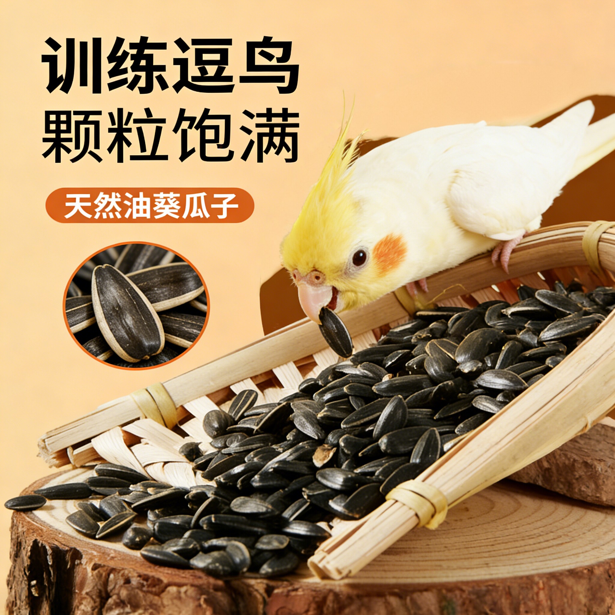 yee鸟食训练奖励零食油葵小瓜子鸟粮食玄凤虎皮鹦鹉吃的葵花籽