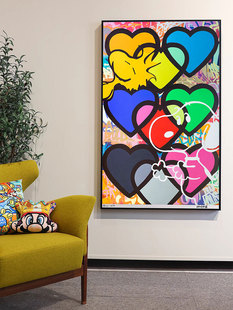 客厅背景墙装饰画王加诺潮流简约艺术色彩涂鸦卡通动漫儿童房挂画