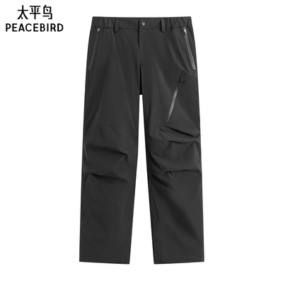 【AIRxPEACE】太平鸟男装工装休闲裤冬新款黑色宽松裤子B2GLF4483