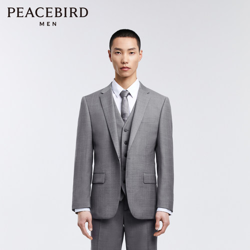 太平鸟男装羊毛西装外套男士商务西服B1BAD3X06