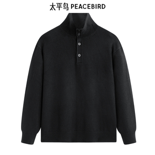 【商场同款】太平鸟男装毛衫25冬季新款半高领针织套头 B1EBF4432