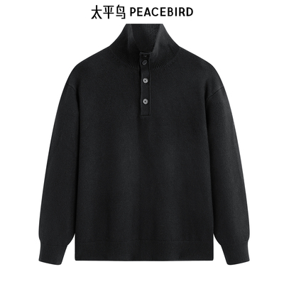 【商场同款】太平鸟男装毛衫25冬季新款半高领针织套头 B1EBF4432
