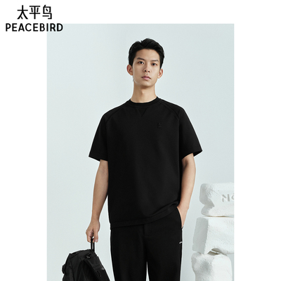 太平鸟男装T恤25夏新款立体刺绣宽松短袖 B2EEF2184