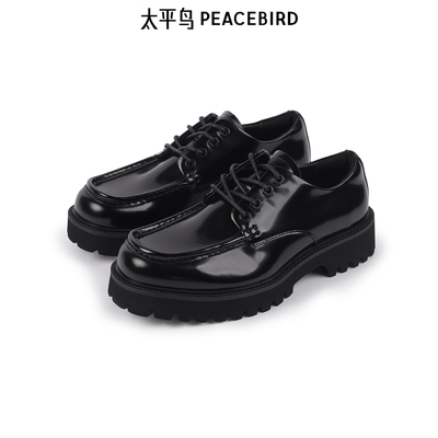 太平鸟男装时尚休闲鞋冬新款亮面皮鞋B1ZAE4B27